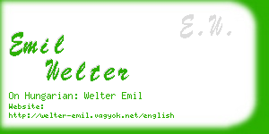 emil welter business card